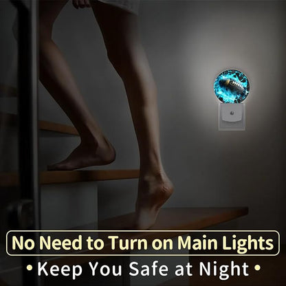 Plug-in Led Night Light with Auto Dusk to Dawn Sensor for Boys Girls Room Decor, Football Wall Lamp Nightlights for Hallway,Bedroom, Kids Room, Kitchen, Stairway, (0.5W, 2 Pack)