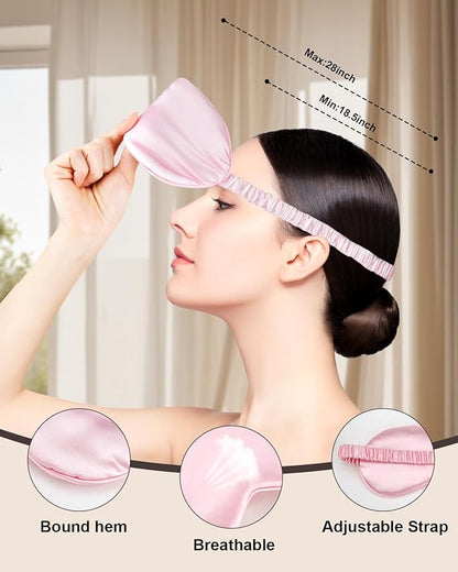 2Pack Silk Sleep Mask,IEKEODI Eye Mask for Sleeping,Elastic Blackout Eye Mask & Blindfold for Full Night's Sleep,Travel and Nap(Purple)