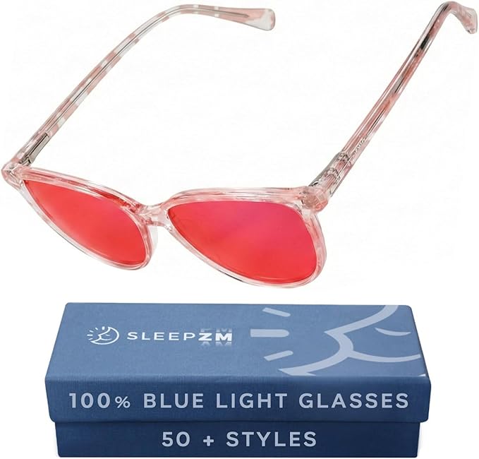 100% Blue Light Blocking Glasses - Better Sleep Anti Eye Strain Protection - Computer Gaming Women Men