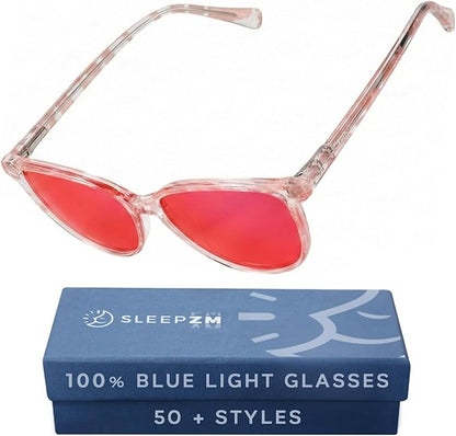 100% Blue Light Blocking Glasses - Better Sleep Anti Eye Strain Protection - Computer Gaming Women Men