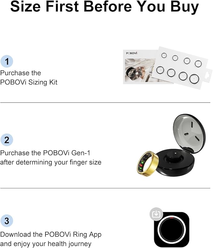 Smart Ring for Women Men- Sleep/Fitness/Stress/Heart Rate Tracker- Menstrual Records - 7 Days Battery Life - Wireless Charging - No APP Subscription - iOS & Android Compatible (Gold, Size 10)
