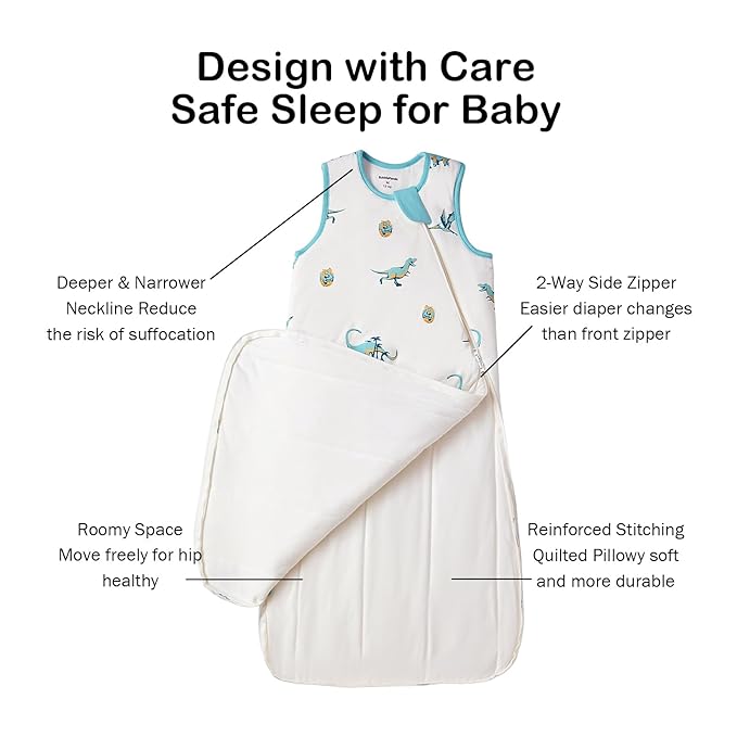 BubblePanda Rayon Made from Bamboo Sleep Sack 2t-3t 1.0 Tog Soft Toddler Sleeping Sack 24-36 Months for Babies 2-Way Zipper Baby Wearable Blanket