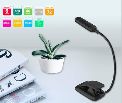 HONWELL Book Light Rechargeable Clip on Reading Light Dimmable Brightness Reading Lights for Books in Bed 3 Lighting Modes Best Kids Book Light Flexible Headboard Studying Light, Night Reading Lamp