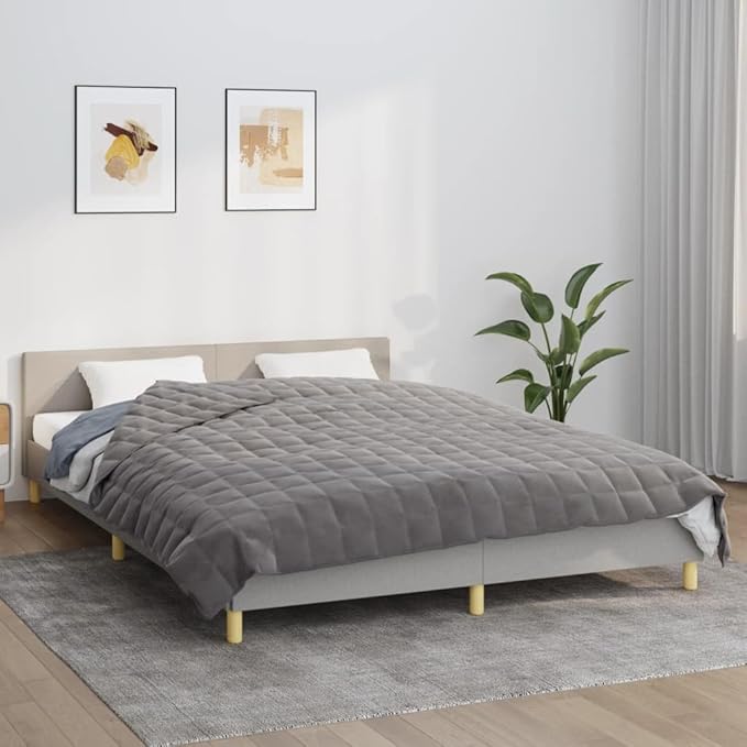 Weighted Blanket Grey 4 Pieces, Premium Brushed Polyester Microfiber for Stress Relief and Anxiety, Breathable Material with Hypoallergenic Fill, Weighted Stability