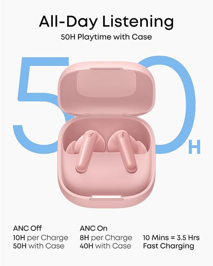 Soundcore P31i by Anker, Real-Time Adaptive Noise Cancelling, Hi-Res Sound, Translation Earbuds, 50H Playtime, Wireless Earbuds, Bluetooth Earphones, Spatial Audio, Fast Charging, IP55