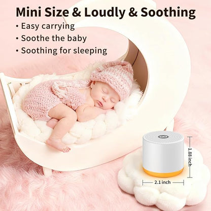 Portable White Noise Machine Mini Sound Machine with Light 30 Soothing Sounds Rechargeable for Adults Baby Kids Sleep Brown Noise Machine with Memory Function 4 Timers for Travel Camping Home Office