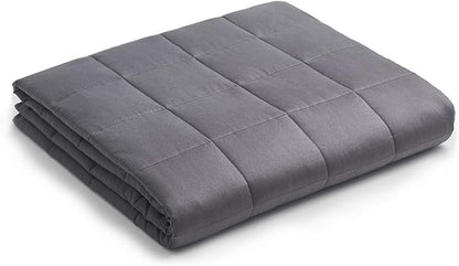 YnM Weighted Blanket,Heavy 100 Percent Oeko-Tex Certified Cotton Material(Dark Grey, 80''x87'' 30lbs), Two Persons(140~240lb) Sharing Use on Queen/King Bed | A Duvet Included