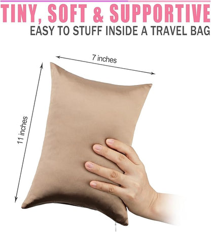 Silky Satin Soft Knee Pillow for Side Sleepers, Pressure Pillows Between Legs 11"x7" Small Knee Pillow Joints Cushion for Sleeping Hip and Back Pain, Taupe 1 Pcs