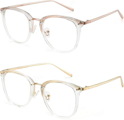 Cyxus 2 Pack Blue Light Glasses for Women, Blue Light Blocking Eyeglasses for Woman Anti Eye Strain Computer Glasses