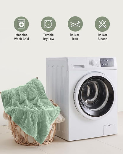 Weighted Lap Blanket 5 lbs for Adults, Luxury Soft Small Weighted Blanket, Compact Portable Weighted Lap Pad for Relaxation, Sleeping, Travel, All-Season Use, Sage Green, 30" x 40"
