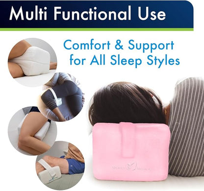 Sports Medica Doctor Developed Knee Pillow for Side Sleepers - Washable Cover Memory Foam Leg Pillow for Side Sleeping, Lower Back & Sciatica Pain Relief - Spine Alignment - Between Knee Hip Cushion