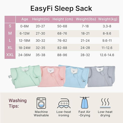 Supersoft Rayon Made from Bamboo Sleep Sack 3-6 Months Newborn Sleep Sack 0-3 Months 1.0 Tog Baby Wearable Blanket with 2-Way Zipper Unisex Sleeping Bag for Babies All-year-around - Pink