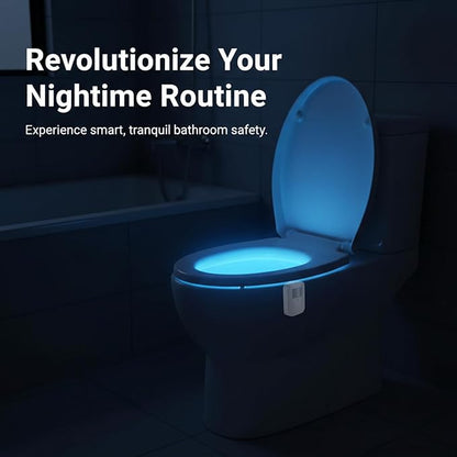 USB Rechargeable Toilet Night Lights, 2 Pack, Motion Sensor LED Nightlight for Multiple Bathrooms, 16 Colors, Soft Non-Blinding Glow, Dimmable, Practical Funny Gifts for Men, Women, Seniors