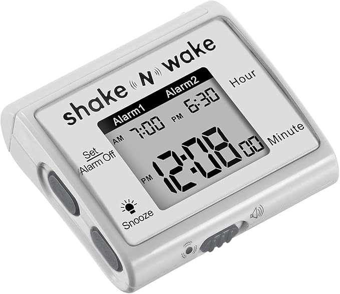 Tech Tools Vibrating Alarm Clock - Shake N Wake - Silent Alarm Wristband Watch - with Dual Alarms