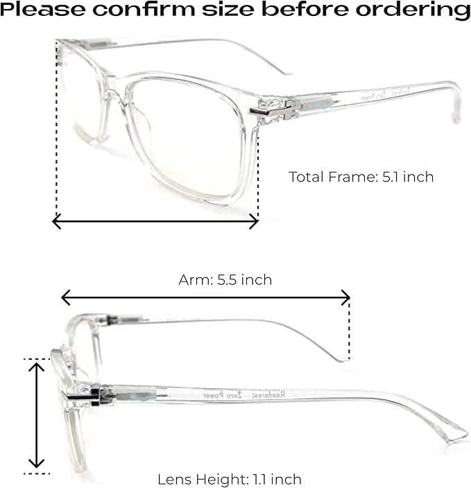 Readerest Blue Light Blocking Glasses – Thin Reflective Lens, Anti-Glare Computer Eyeglasses, UV Protection, Eye Strain Relief (Clear, 1.25 Magnification)