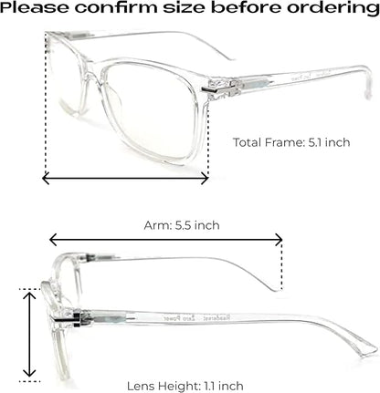 Readerest Blue Light Blocking Glasses – Thin Reflective Lens, Anti-Glare Computer Eyeglasses, UV Protection, Eye Strain Relief (Clear, 1.0 Magnification)
