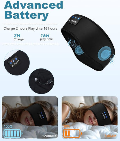 LC-dolida Sleep Headphones Ear Warmer Headband Bluetooth 5.4, Cold Weather Winter Headband Ear Covers for Gift Workout Ski Running Cycling