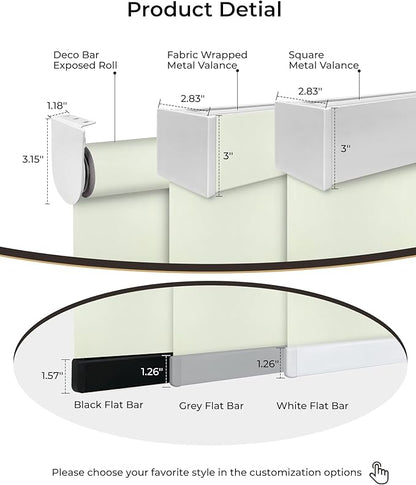 AIVIDIG Motorized Roller Shade with Remote Control, 100% Blackout Electric 21-110” Width Blinds for Windows with Alexa Google Home, Rechargeable Smart Automatic Customized Size（Waterproof-Beige）