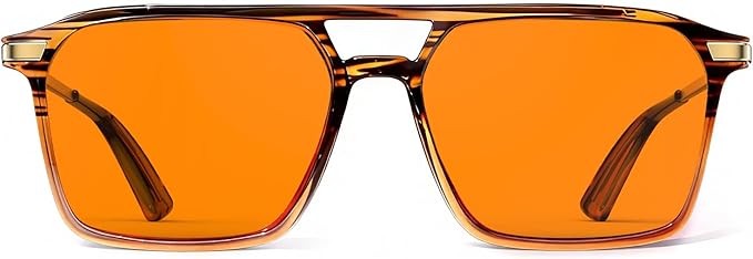 Goiteia Orange Blue Light Blocking Glasses-Retro 70s Blue Light Glasses for Men Women, Easier Sleep and Migraine Relief