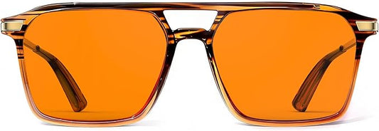 Goiteia Orange Blue Light Blocking Glasses-Retro 70s Blue Light Glasses for Men Women, Easier Sleep and Migraine Relief