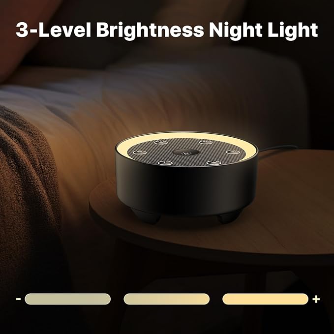 Kipcush Sleep Sound Machine - 24 High-Fidelity Non-Looping Sounds, Portable White Noise Machine for Baby, Kids & Adults, Dimmable Night Light, 6 Auto-Off Timers, USB Powered for Travel, Home & Office