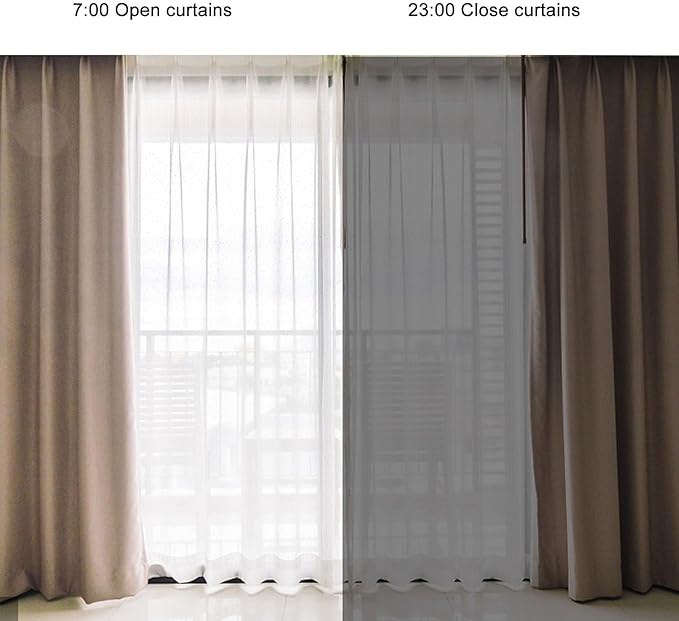 Automatic Curtain Opener, Smart Automatic Curtain Remote Control with APP Voice Control Timer Switch, Built in Temperature Light Sensor Electric Curtain Motor for Home Office