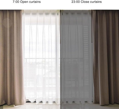 Automatic Curtain Opener, Smart Automatic Curtain Remote Control with APP Voice Control Timer Switch, Built in Temperature Light Sensor Electric Curtain Motor for Home Office