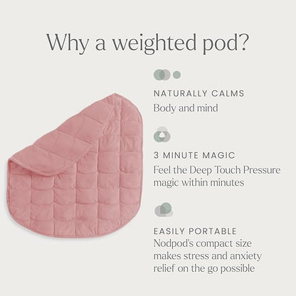nodpod Body 6.5lb Patented Compact Weighted Blanket I Perfect for Relaxation, Sleeping & Travel l I Glass Bead Filled, Machine Washable (29" x 24") - Blush Pink