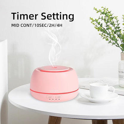 300ML Essential Oil Diffuser with 7 Color LED Light, Remote, 4 Timers, Auto-Off, Ultrasonic Aromatherapy Diffuser for Office, Bedroom, Yoga, Home