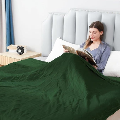 Electric Heated Blanket Queen Size 84"x90", Soft Plush Microplush for Bed, Dual Controllers & Dual Heating Zones, 10 Hours Auto Off & 5 Heating Levels, Machine Washable, Gifts for Family-Green