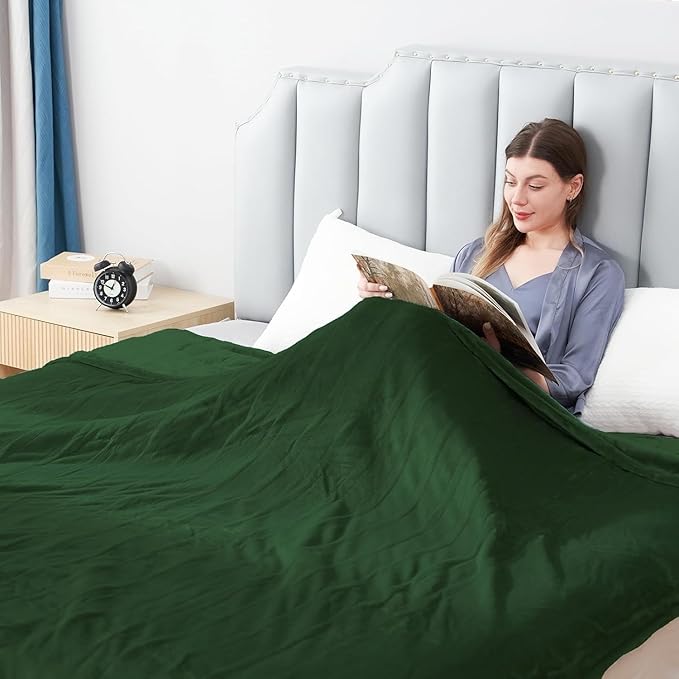 Electric Heated Blanket Twin Size 62"x84", Fast Heating Throw, Soft Plush Microplush for Bed & Couch, 10 Hours Auto Off & 5 Heating Levels, Machine Washable, Gifts for Grandma & Family-Green