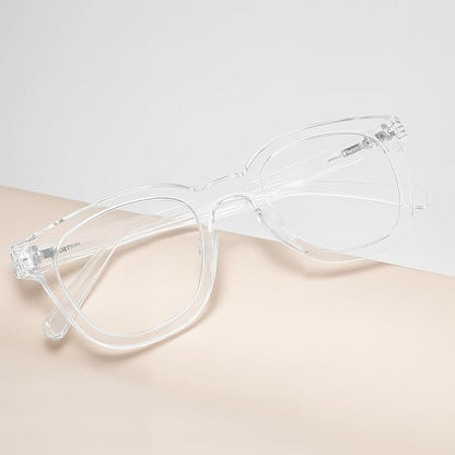 Reading Glasses for Men Women Blue Light Blocking with Spring Hinge, Blocking Readers Anti UV Ray Filter Eyeglasses, Square Computer Reader Glasses, Transparent, +2.5