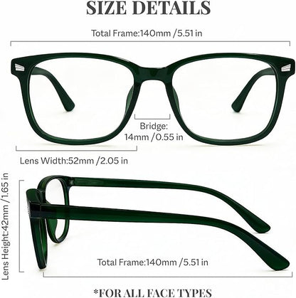 Blue Light Glasses for Woman Men | 99% Blue Light Blocking Glasses | Computer Glassess | Gaming | TV Phone Screen Reader Square Frame | Anti Eyestrain & UV Glare,1 Pack