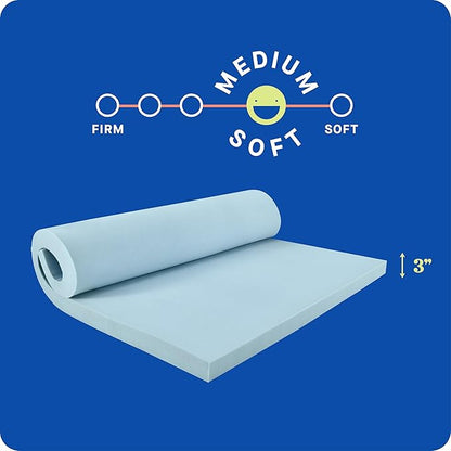 Sealy Dreamlife 3” Gel Memory Foam Full Mattress Topper with SealyComfort Gel Foam, 1 Year Limited Warranty, Made in The USA