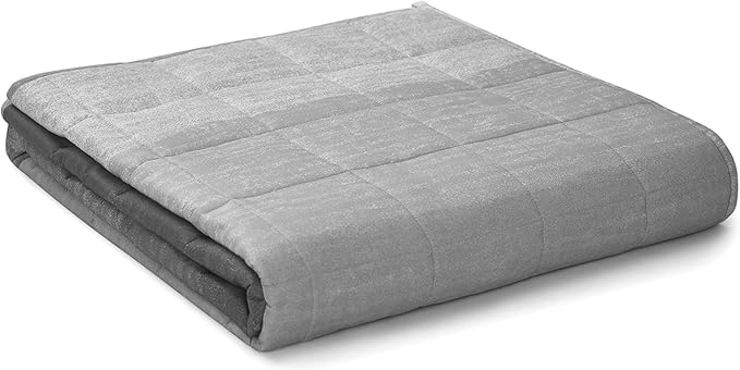 YnM Cooling Weighted Blanket — Oeko-Tex Certified Material (Gradient Dark Grey, 60"x80" 15lbs), Suit for One Person(~140lb) Use on Queen/King Bed