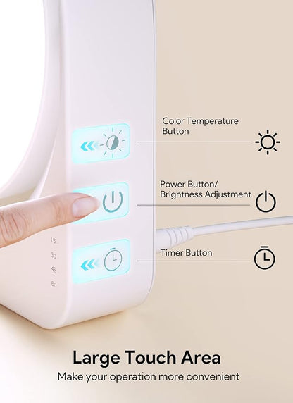 MediAcous 11000Lux Sunlight Lamp, 4 Brightness Levels & Color Temperature & Timer, Daylight Lamp with Memory Function for Home/Office/Decoration
