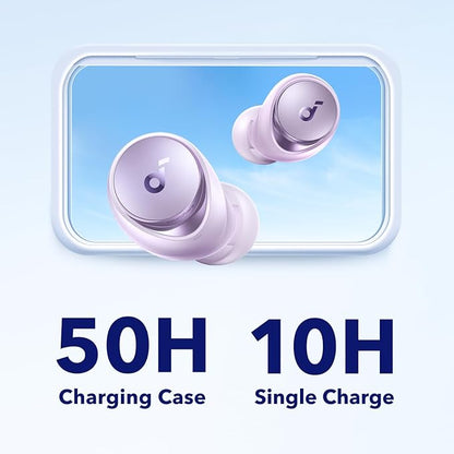 Soundcore by Anker Space A40 Auto-Adjustable Active Noise Cancelling Wireless Earbuds, Reduce Noise by Up to 98%, 50H Playtime, Hi-Res Sound, Comfortable Fit, App Customization(Renewed)
