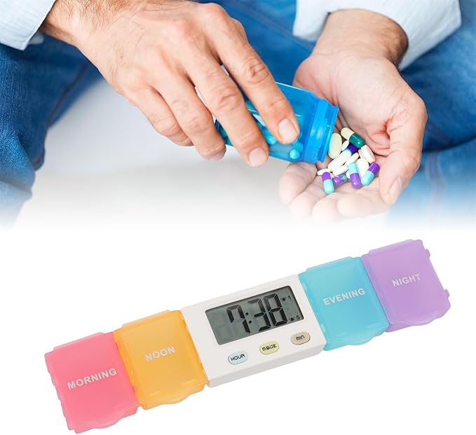 Automatic Pill Dispenser, Medicine Organizer with Timer Reminder Alarm, Portable Large Capacity Pill Organizer for Home, Office (4 Compartment (36x14x15cm/14.2x5.5x5.9in))