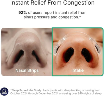 Intake Breathing Magnetic Nasal Strips Starter Kit (30 Count, Clear) - Boost Oxygen Intake, Reduce Snoring, Improve Sleep Quality - Sweat Resistant, Nasal Strips - Extra Strength Snoring Solution