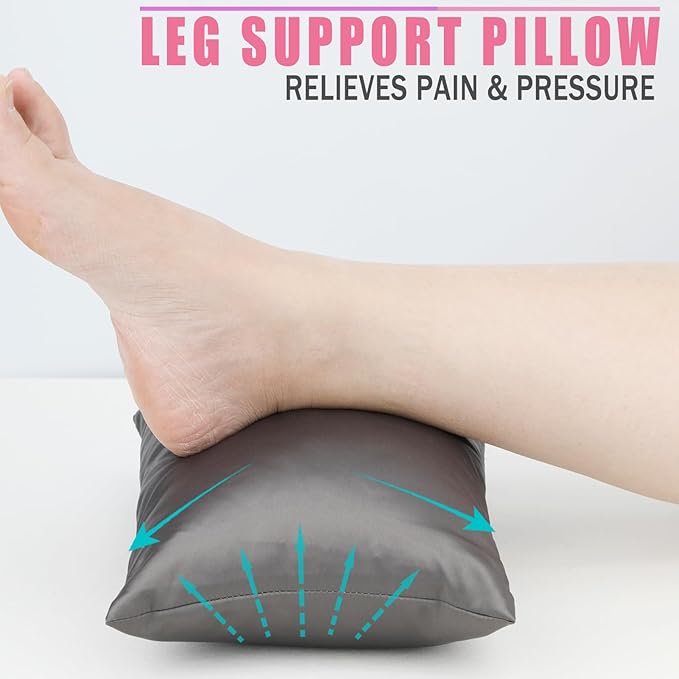 Silky Satin Soft Knee Pillow for Side Sleepers, Pressure Pillows Between Legs 11"x7" Small Knee Pillow Joints Cushion for Sleeping Hip and Back Pain, Dark Gray 1 Pcs