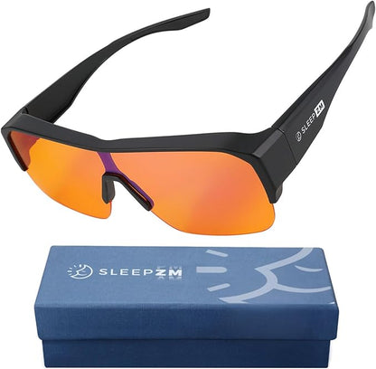 100% Fitover Blue Light Blocking Glasses - Better Sleep Eye Strain Protection - Computer Gaming Women Men