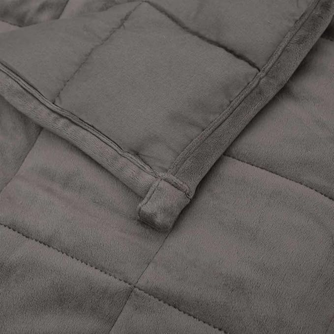 vidaXL Weighted Blanket - Comfortable & Durable Fabric, Glass Bead Filling, Even Weight Distribution, Secure Internal Loops - Modern Design in Gray Polyester Microfibre - 78.7"x78.7" – 28.7 lbs