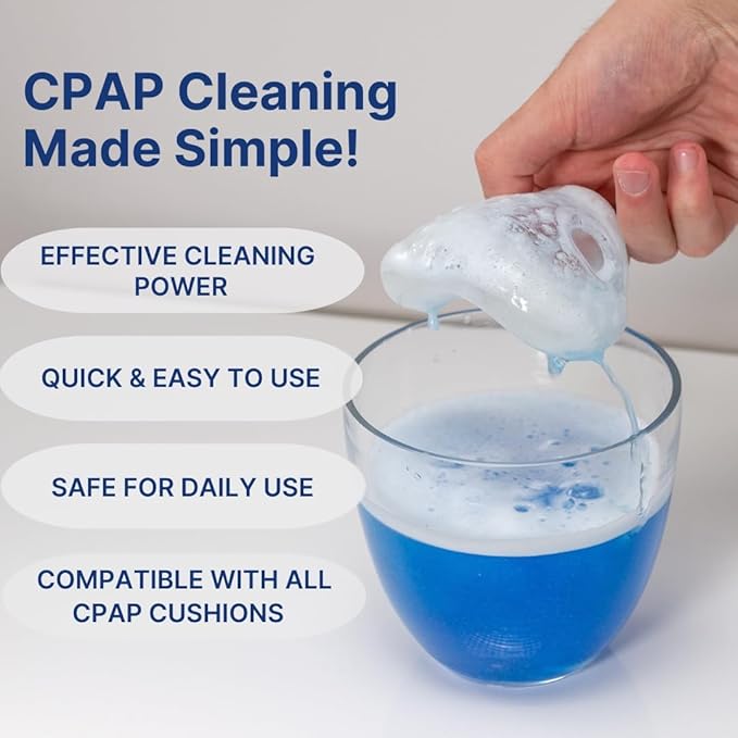 Snugell CPAP Mask Cleaning Tablets – 96 Effervescent Tablets for Full Face Masks, Nasal Cushions & Pillows – Deep Cleans & Deodorizes, Ensuring Effective Nightly Cleaning for Optimal CPAP Hygiene