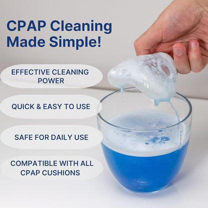 Snugell CPAP Mask Cleaning Tablets – 96 Effervescent Tablets for Full Face Masks, Nasal Cushions & Pillows – Deep Cleans & Deodorizes, Ensuring Effective Nightly Cleaning for Optimal CPAP Hygiene