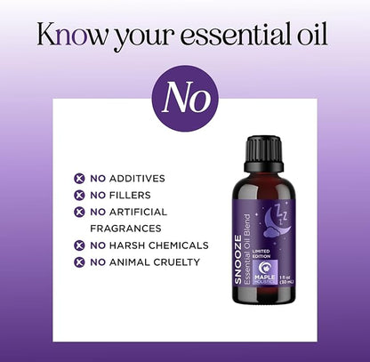 Sleep Essential Oil Blend for Diffuser - Snooze Blend Essential Oil for Sleep with Lavender Roman Chamomile Cedarwood and More - Aromatherapy Oil Blend for Peaceful Nighttime Relaxation