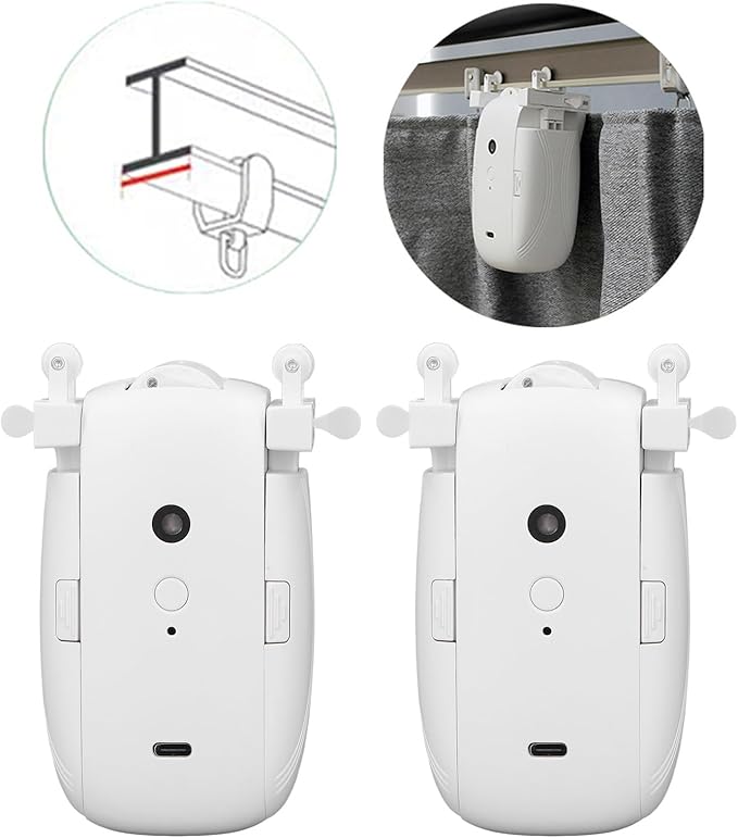 Smart Curtain Opener, Low Noise Automatic Robot for Bedroom, Office, Living Room, Easy 3 Step Installation, Silent Motor, Energy Saving