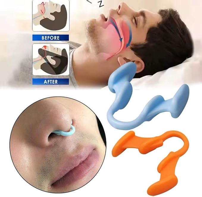 2pcs Mini Stop Snoring Device – Silicone Nose Clip, Anti-Snoring Aid for Better Sleep, Comfortable & Reusable Snore Relief