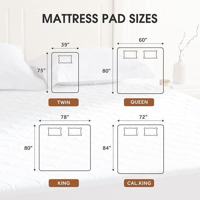 Heated Mattress Pad Full - Bed Warmer with Memory & Preheat Functions, 2-10 Hour Auto Off & 9 Heat Settings, Single Controller, Fast Heating, Deep Pocket, Electric Mattress Pad Full 54"x75"