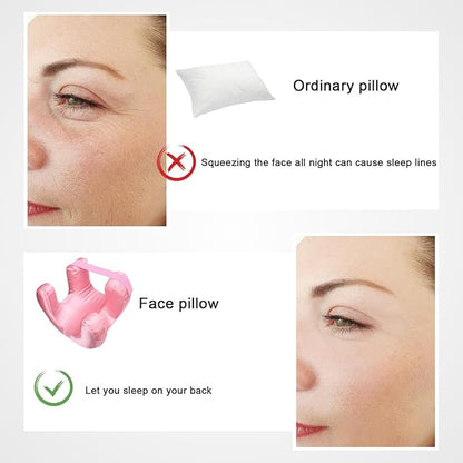 Memory Foam Face Pillow, Ergonomic Design, Silk Fabric Beauty Pillow for Back Sleep Training Pillow, Memory Foam Support, Soft Cushioning, Suitable for Comfortable Sleep (Pink)