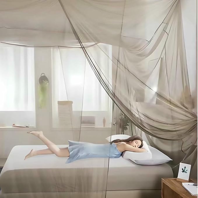 Silver Fiber EMF Shielding Bed Canopy,Blocks Radiation/EMF/WiFi/5G Other RF Attenuation 10MHz-10GHz 35-60dB Breathable Bed Net Canopy Radiation Shielding Rate~/